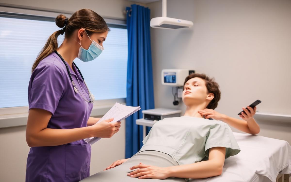 Internationally educated nurse practising an NMC OSCE station with a manikin